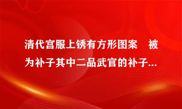 清代宫服上锈有方形图案 被为补子其中二品武官的补子图所孩甚华新案案 是什么