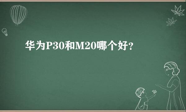 华为P30和M20哪个好？