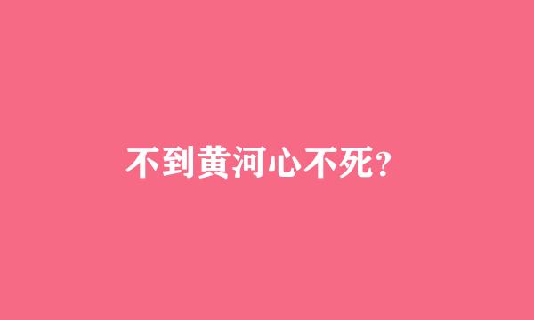 不到黄河心不死？