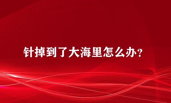 针掉到了大海里怎么办？