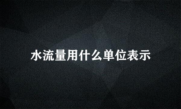 水流量用什么单位表示