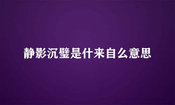 静影沉璧是什来自么意思