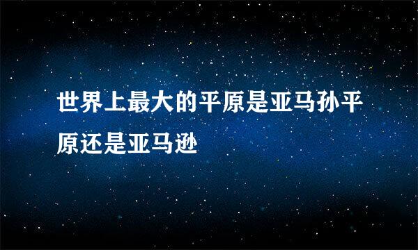 世界上最大的平原是亚马孙平原还是亚马逊