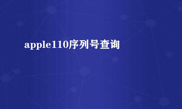 apple110序列号查询