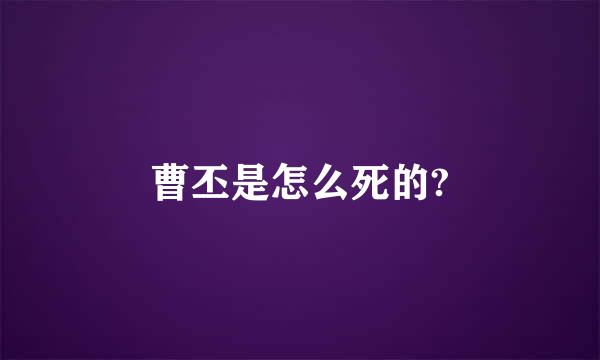 曹丕是怎么死的?