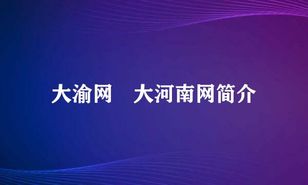 大渝网 大河南网简介