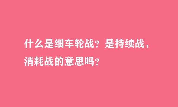 什么是细车轮战？是持续战，消耗战的意思吗？