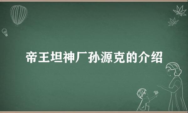 帝王坦神厂孙源克的介绍