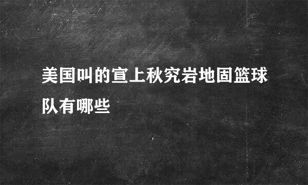 美国叫的宣上秋究岩地固篮球队有哪些