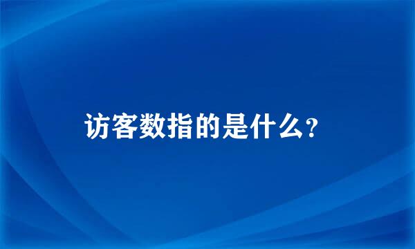 访客数指的是什么？