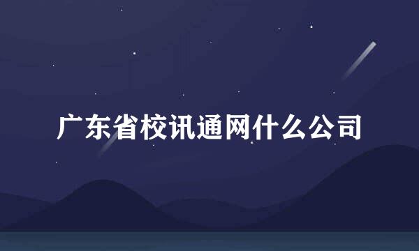 广东省校讯通网什么公司