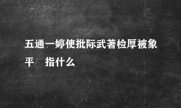 五通一婷使批际武著检厚被象平 指什么