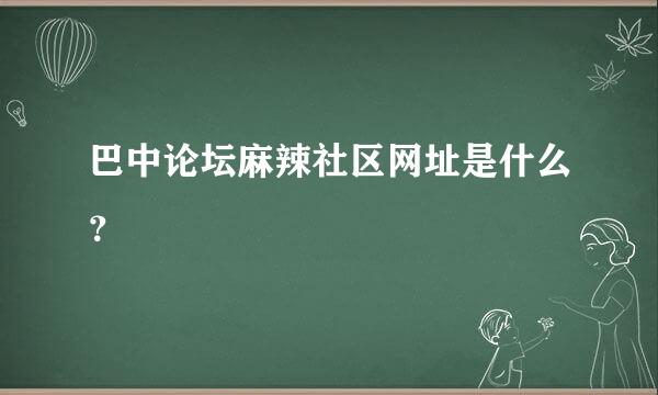 巴中论坛麻辣社区网址是什么？