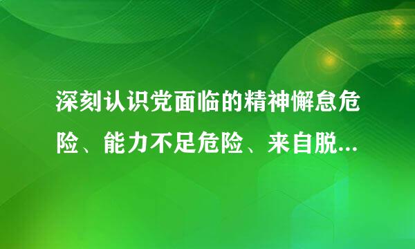 深刻认识党面临的精神懈怠危险、能力不足危险、来自脱离群众危险、消极腐败危险的尖锐性和严峻性，坚持问题导向...