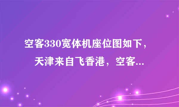 空客330宽体机座位图如下， 天津来自飞香港，空客330大飞机，想选靠窗非机翼位置，求大神们指教应该选哪排？