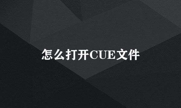 怎么打开CUE文件