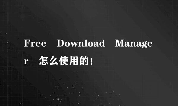 Free Download Manager 怎么使用的！