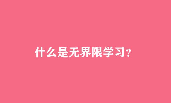 什么是无界限学习？