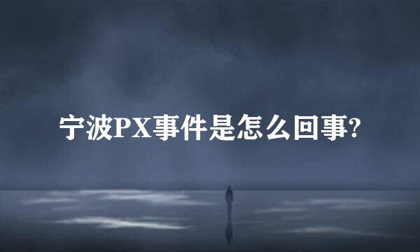 宁波PX事件是怎么回事?