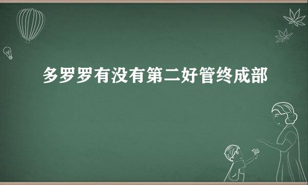 多罗罗有没有第二好管终成部