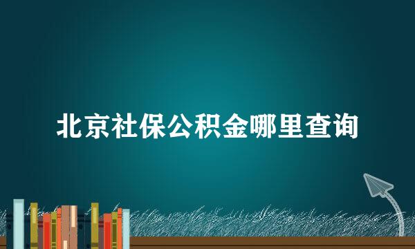 北京社保公积金哪里查询