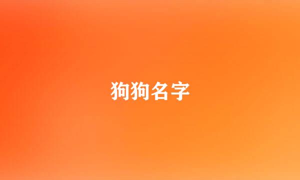 狗狗名字