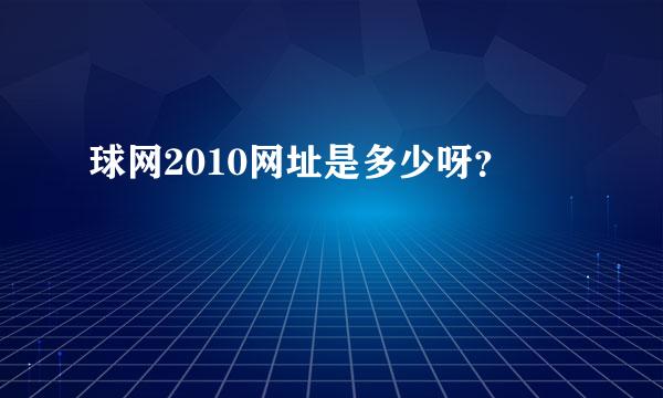 球网2010网址是多少呀？