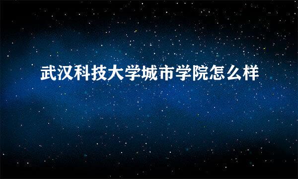 武汉科技大学城市学院怎么样