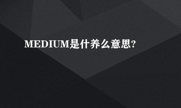 MEDIUM是什养么意思?