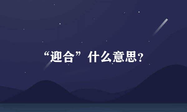 “迎合”什么意思？