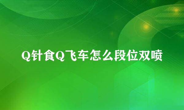 Q针食Q飞车怎么段位双喷