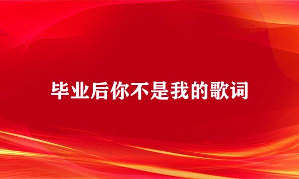 毕业后你不是我的歌词