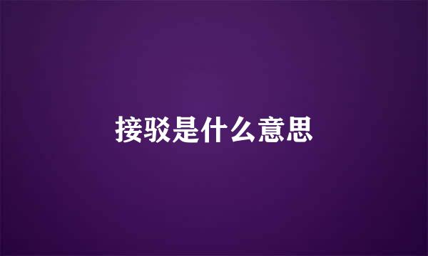 接驳是什么意思