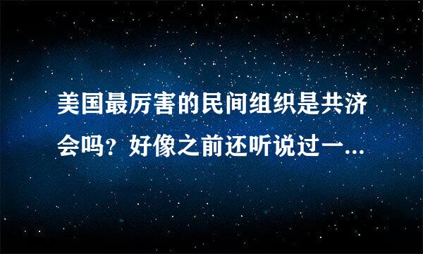 美国最厉害的民间组织是共济会吗？好像之前还听说过一个。。。