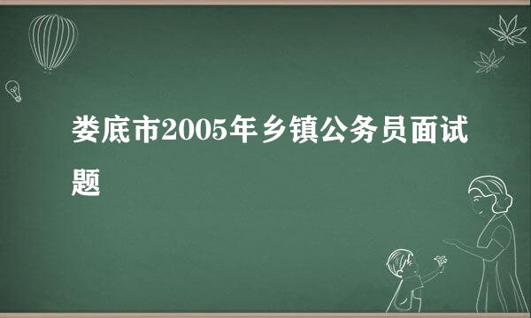 娄底市2005年乡镇公务员面试题