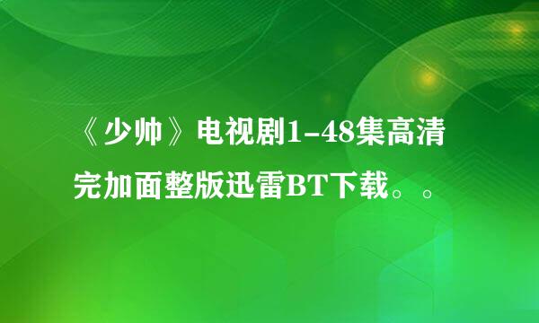 《少帅》电视剧1-48集高清完加面整版迅雷BT下载。。