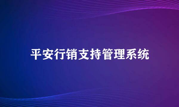 平安行销支持管理系统