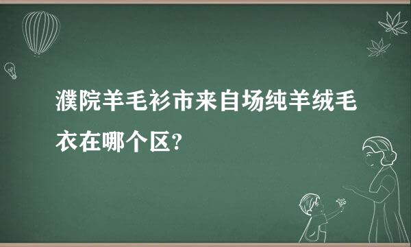 濮院羊毛衫市来自场纯羊绒毛衣在哪个区?