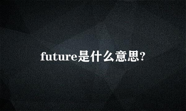 future是什么意思?