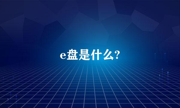 e盘是什么?