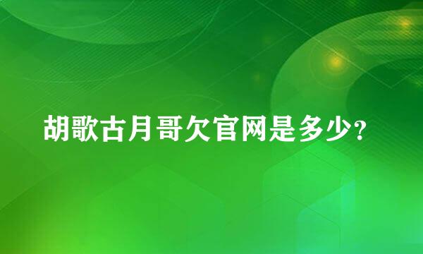 胡歌古月哥欠官网是多少？