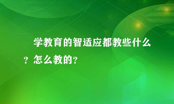 乂学教育的智适应都教些什么？怎么教的？