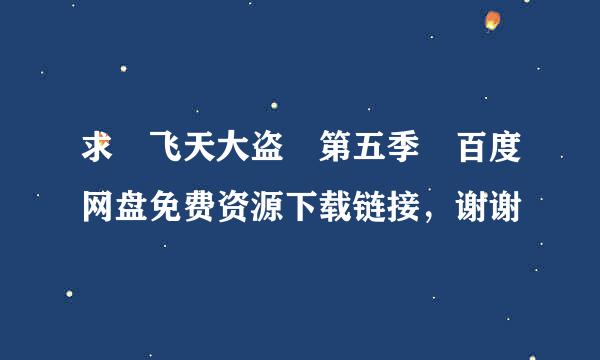 求 飞天大盗 第五季 百度网盘免费资源下载链接，谢谢