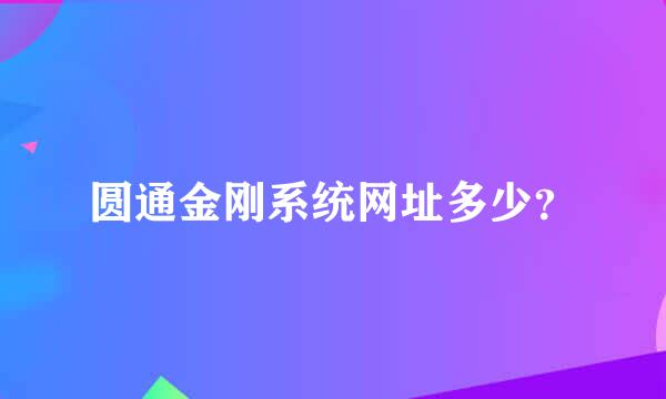 圆通金刚系统网址多少？