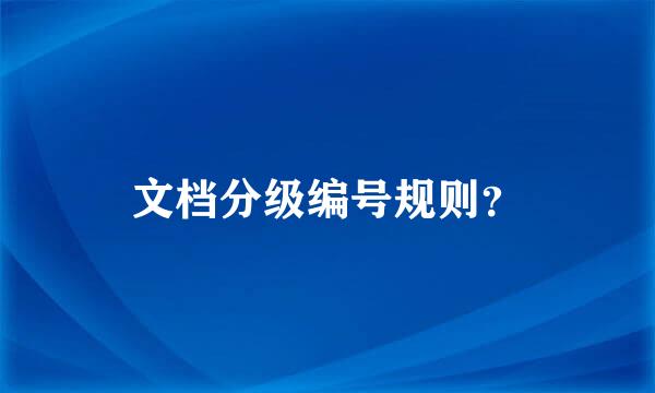 文档分级编号规则？