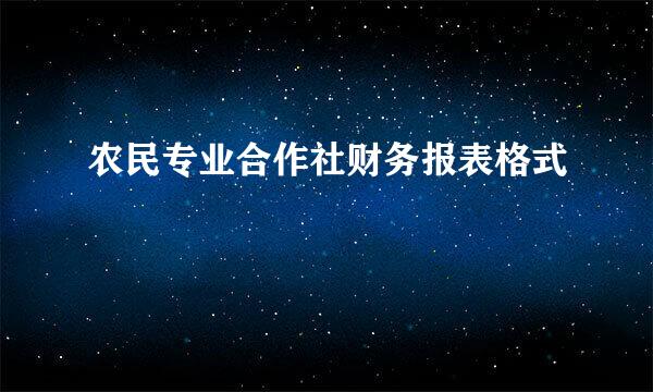 农民专业合作社财务报表格式