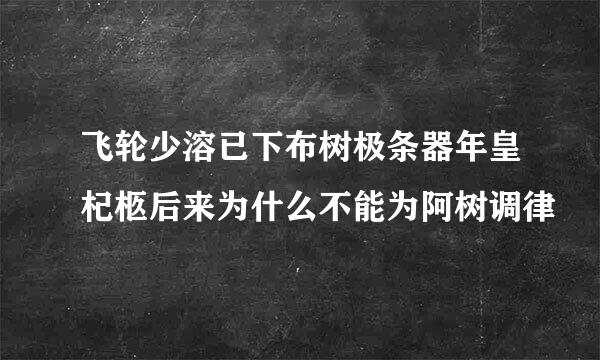 飞轮少溶已下布树极条器年皇杞柩后来为什么不能为阿树调律