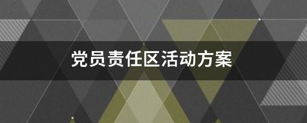 党员责任区活动方案