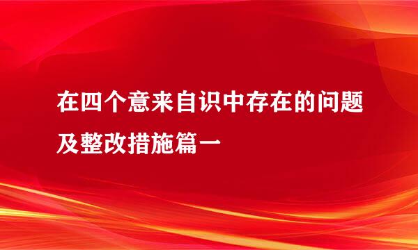 在四个意来自识中存在的问题及整改措施篇一