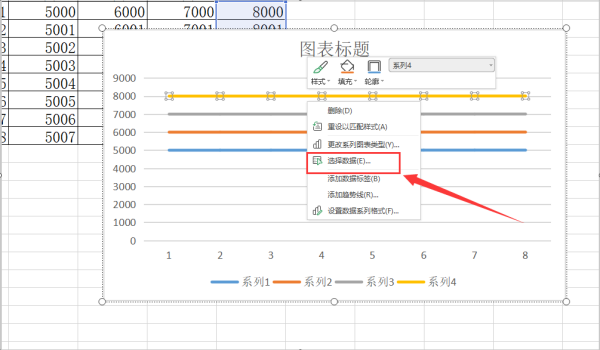 excel折来自线图横坐标怎么设置